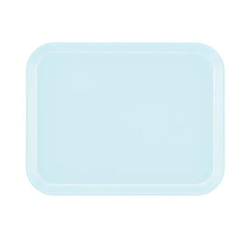 Cambro 1014177 10.62" x 13.75" Rectangular Color Permanently Molded into Tray Dishwasher Safe High-Impact Fiberglass Sky Blue Camtray - 12/Case