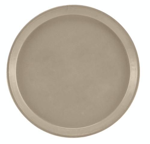 Cambro 1000199 10" Dia. Round Dishwasher Safe Fiberglass Taupe Serving Camtray - 12/Case
