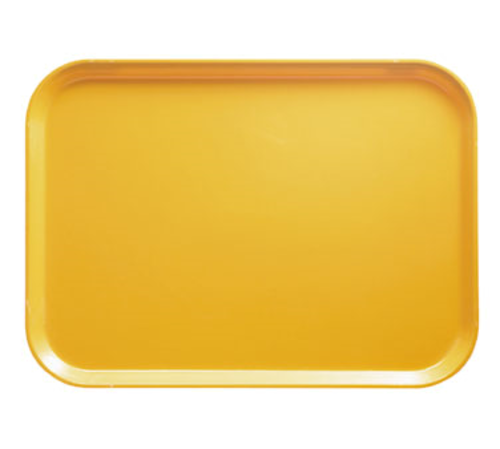 Cambro 1014171 10.62" x 13.75" Rectangular Color Permanently Molded into Tray Dishwasher Safe High-Impact Fiberglass Tuscan Gold Camtray - 12/Case