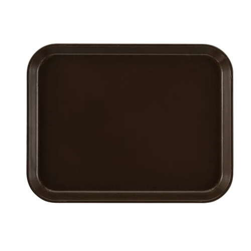 Cambro 1014116 10.62" x 13.75" Rectangular Color Permanently Molded into Tray Dishwasher Safe High-Impact Fiberglass Brazil Brown Camtray - 12/Case