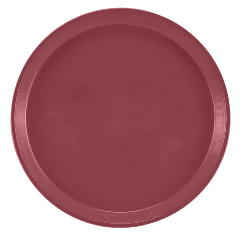 Cambro 1000410 10" Dia. Round Dishwasher Safe Fiberglass Raspberry Cream Serving Camtray - 12/Case