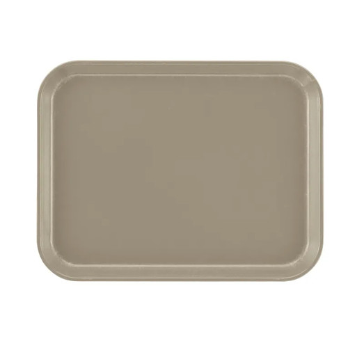 Cambro 1014199 10.62" x 13.75" Rectangular Color Permanently Molded into Tray Dishwasher Safe High-Impact Fiberglass Taupe Camtray - 12/Case
