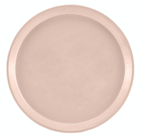 Cambro 1000106 10" Dia. Round Dishwasher Safe Fiberglass Light Peach Serving Camtray - 12/Case