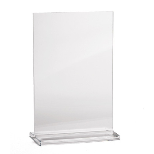 TableCraft Products 85110 8.5" W x 3" D x 11" H Acrylic Clear Two-Sided Menu Holder