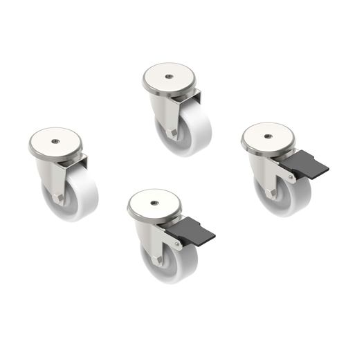 Tecnoeka MKKR 4.3" Set of 4 Swivel Plate Casters