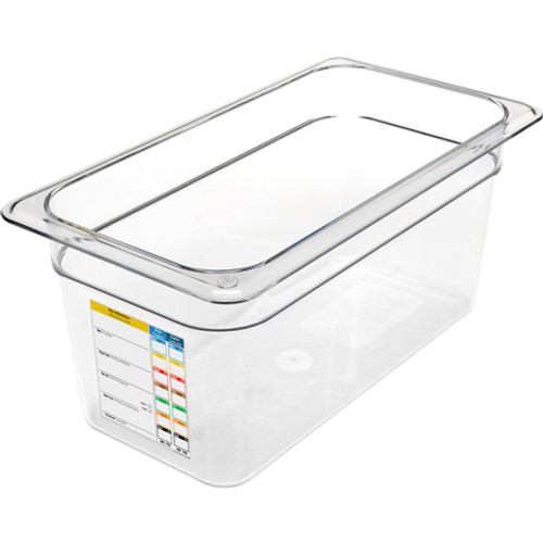 Carlisle 30662IMLUC07 6" Deep 1/3 Size Clear StorPlus PermaLabel Polycarbonate Food Pan