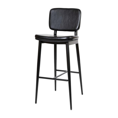 Flash Furniture AY-S01-BK-GG 31"H Seat Mid-Back Design Black Powder Coated Iron Frame Kenzie Barstool