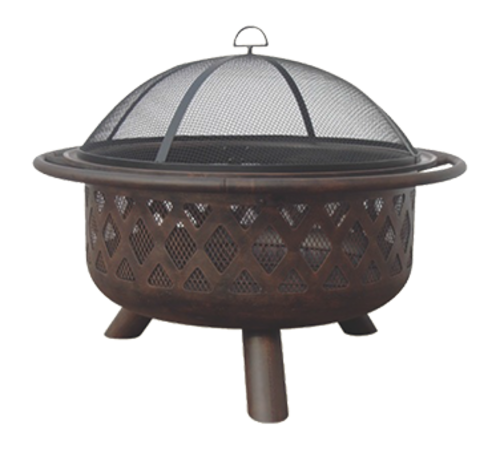 Chef Master WAD792SP 36" W Bronze Finish with Removable Lid Blue Rhino UniFlame Outdoor Wood Firebowl