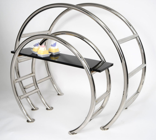 Eastern Tabletop AC1755BK 33"W x 13-5/8" x 27-1/2"H Black 18/10 Stainless Steel Circular Tabletop Display
