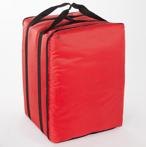 American Metalcraft PBBAG26 19" x 19" x 27" Red With Black Two Handled Strap Deluxe Pizza Delivery Bag