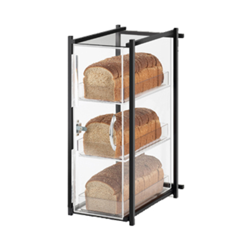Cal-Mil 1155-13 9-1/2" W x 14-1/4" D x 19-3/4" H Black Metal Frame 3-Tier Bread Case