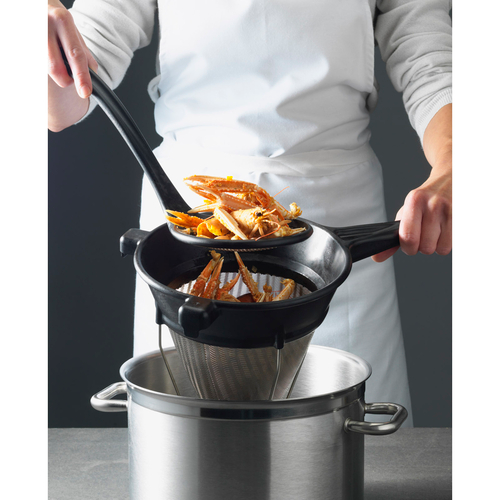 Matfer Bourgeat 017362 10" Dia. Stainless Steel Exoglass Bouillon Strainer