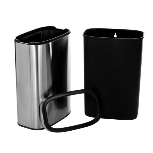 Alpine ALP470-40L 17" W Stainless Steel Silver Rectangular 10.5 Gallon Trash Can