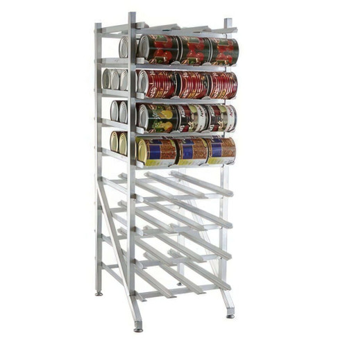 Lakeside 331 Aluminum Full Size Trays Stationary (162) #10 and (216) #5 Can Storage and Dispensing Rack