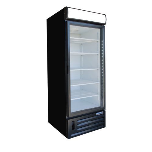 Ojeda USA RMH 27 23.4 Cu. Ft. Black Powder Coated Steel 1 Section Refrigerated Merchandiser - 120 Volts