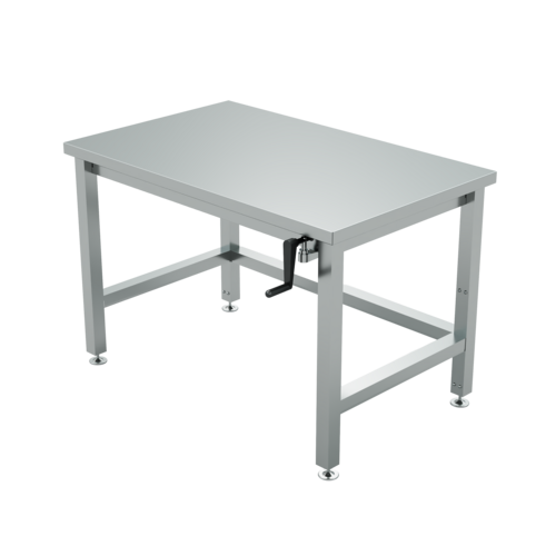 Winholt DTR-3048H32-ADJ-9 48" W x 30" D x 41" H Stainless Steel 16 Gauge Top Work Table with Adjustable Height