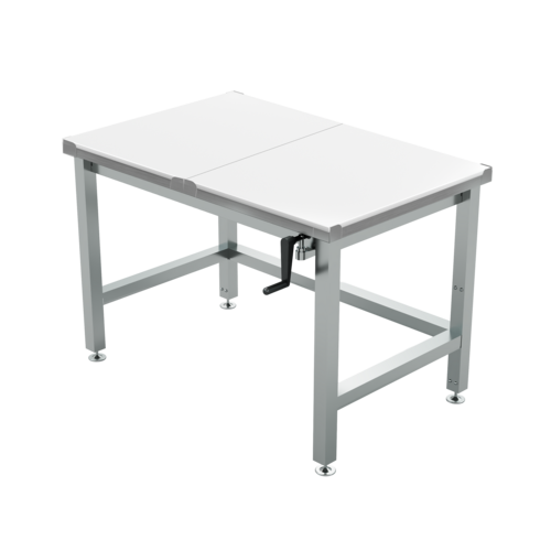 Winholt DTR-3048H32-ADJ-9-PT 48" W x 30" D x 41" H Stainless Steel Base Open Work Table with Adjustable Height