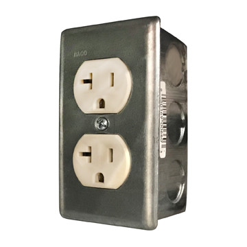 Cadco C-JB Junction Box for Carts With Heat With Cart Plugs Into One Outlet Provides Additional Outlet Inside Cart for Optional Appliances