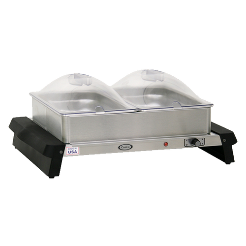 Cadco WTBS-23P 15" 2 Pan Double Buffet Server Countertop - 120 Volts