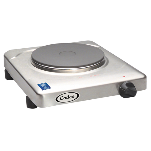 Cadco CSR-1CH-E 11.5" Watts x 3" H x 14" D Stainless Steel Wattsith Infinite Control Electric Countertop Portable Hot Plate - 120 Volts