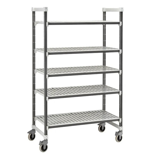 Cambro EXMU186078V5480 60" W Gray Polypropylene 5 Shelves Camshelving Elements XTRA Mobile Unit