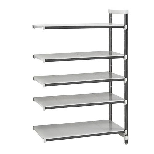 Cambro EXA185484S5480 2400 Lbs. Gray Solid Camshelving Elements XTRA Stationary Add-On Unit