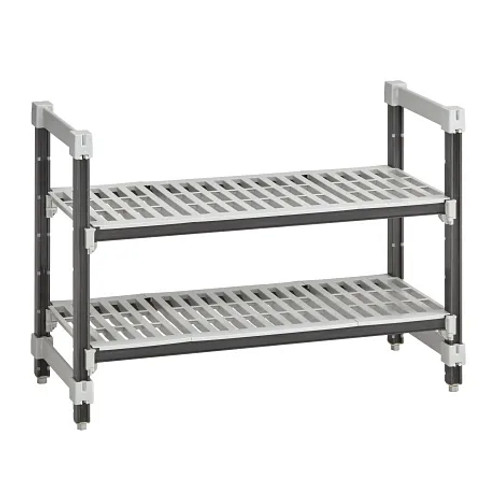 Cambro EXMU143627V2480 36" W Gray Polypropylene 2 Shelves Camshelving Elements XTRA Mobile Unit