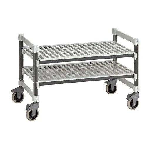 Cambro EXMU142427V2480 24" W Gray Polypropylene 2 Shelves Camshelving Elements XTRA Mobile Unit