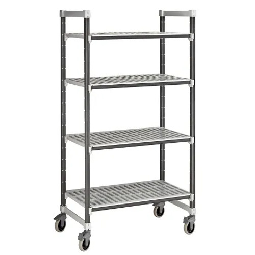 Cambro EXMU214878V5480 48" W Gray Polypropylene 5 Shelves Camshelving Elements XTRA Mobile Unit