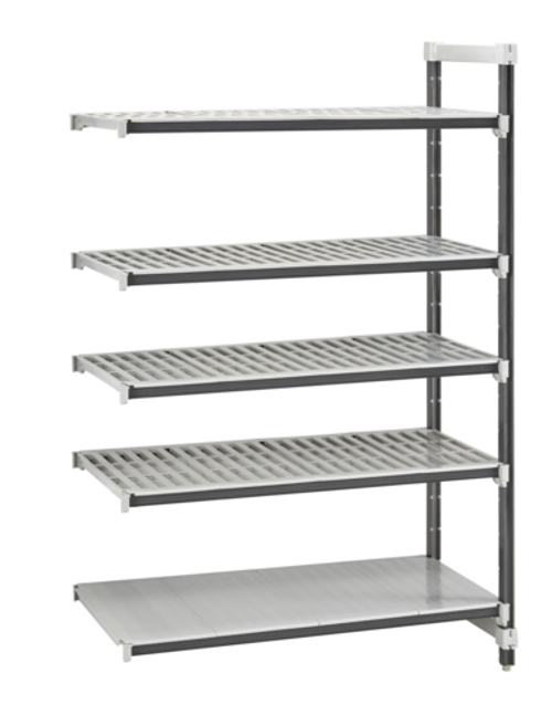 Cambro EXA212484VS5480 24" W Gray Polypropylene Camshelving Elements XTRA Stationary Add-On Unit