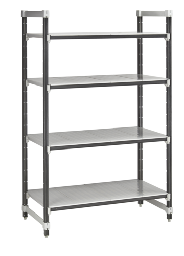 Cambro EXU243684S4480 36" W Gray Polypropylene 4 Shelves Camshelving Elements XTRA Stationary Starter Unit