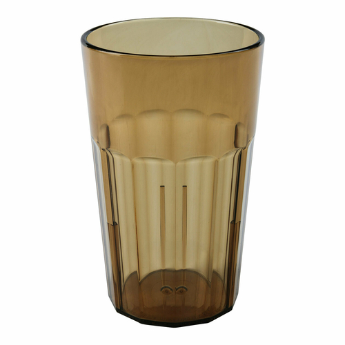 Cambro NT14153 14 Oz. SAN Amber Newport Tumbler - 36/Case