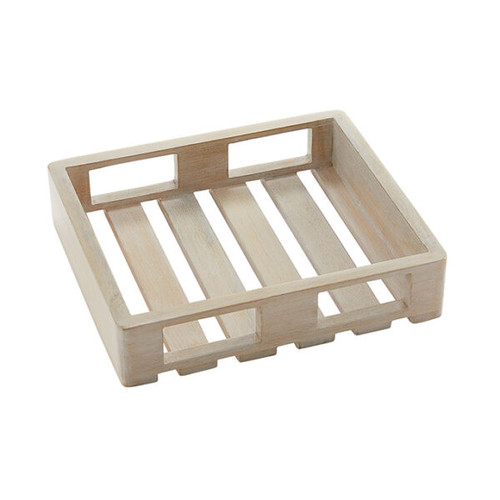 American Metalcraft MWHS2 10.13" L Sun-Bleached Rectangular Mango Wooden Crate