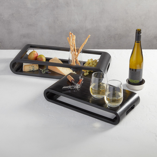 American Metalcraft MWTE21 21.75" L Espresso Wood Rectangular Serving Tray