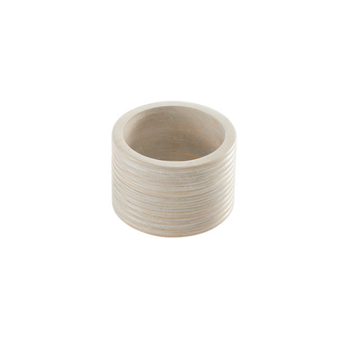 American Metalcraft MWRS6 32 Oz. Sun-Bleached Wood Round Hampton Collection Bowl or Riser