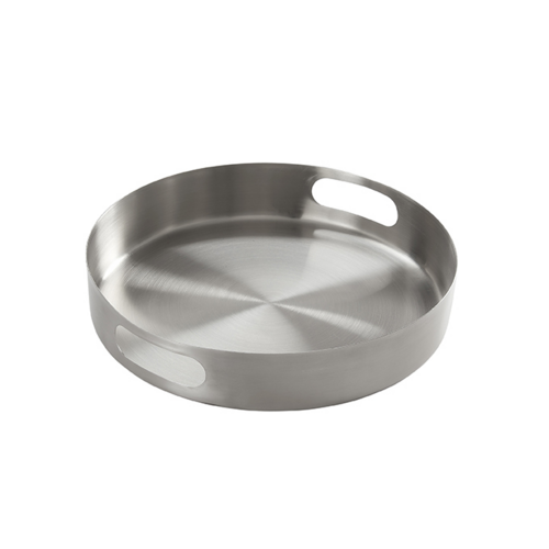 American Metalcraft STS12 12.13" Dia. Silver Stainless Steel Round Serving Tray