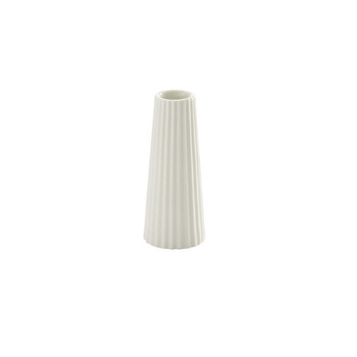 American Metalcraft BVTC4 4" H White Ceramic Crimped Tower Bud Vase