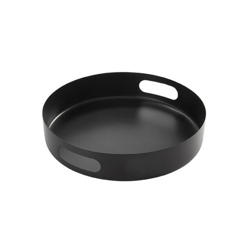 American Metalcraft STB12 12.13" Dia. Black Stainless Steel Round Serving Tray
