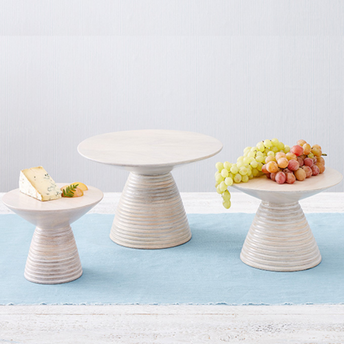 American Metalcraft MWPDS7 11.5" W Sun-Bleached Wood Pedestal