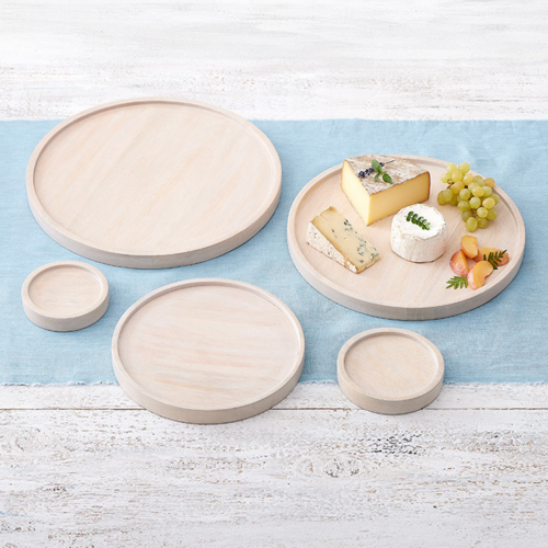 American Metalcraft MWPS4 1.25" W Wood White Plate