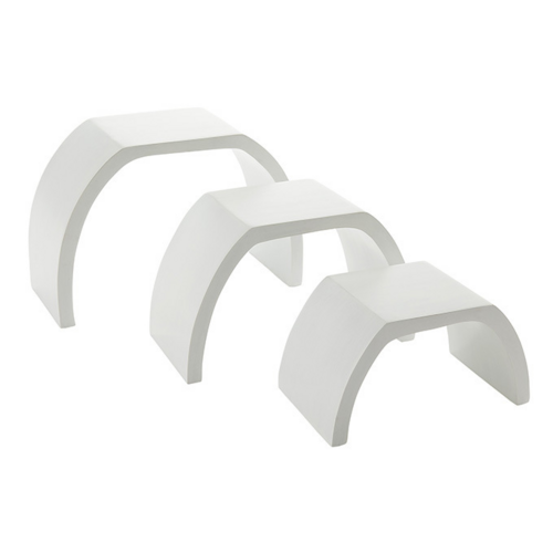 American Metalcraft MWRW3 White Wood Arched Hampton Collection Riser