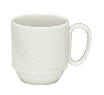 Libbey 9185629 9.5 Oz. Continental White Porcelain Stackable Mug