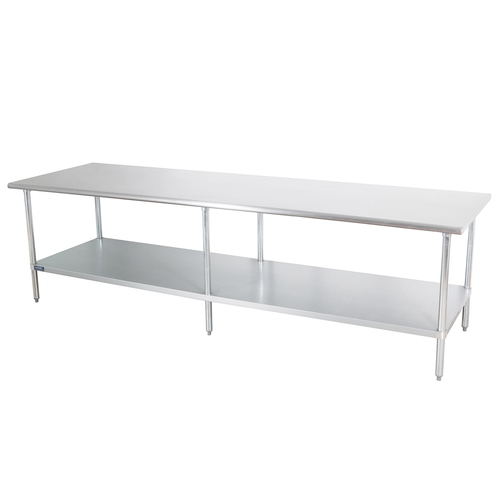Sapphire Manufacturing SMT-14120S 14" D x 120" W Stainless Steel 18 Gauge Work Table with Undershelf
