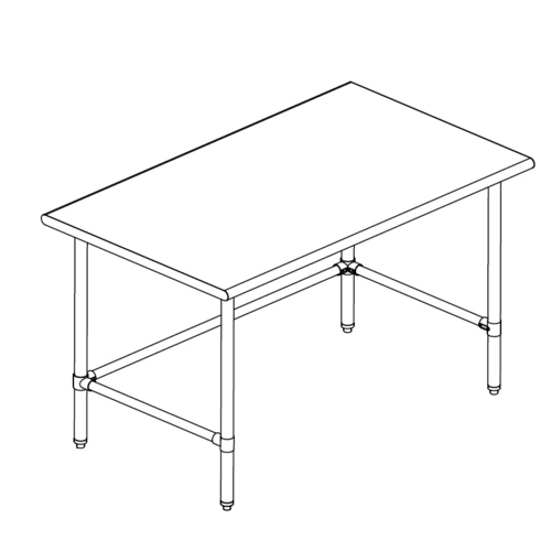 Sapphire Manufacturing SMTO-1436G 36" W x 14" D 18 Gauge Galvanized Base Work Table