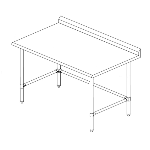 Sapphire Manufacturing SMTOB-3072G 72" W x 30" D 18 Gauge Galvanized Base Work Table