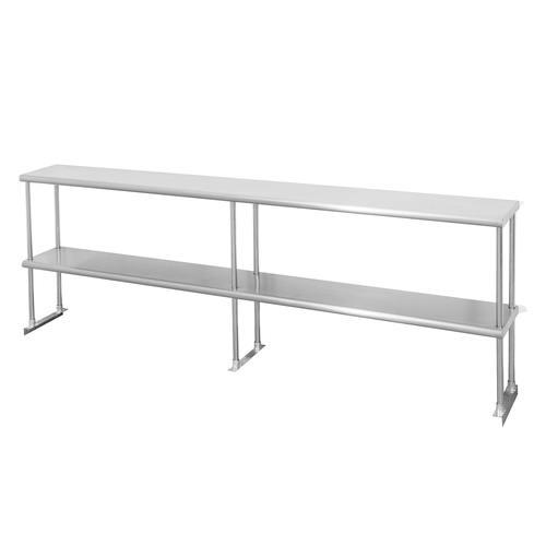 Sapphire Manufacturing SMDOS-1884 84" W x 18" D 18 Gauge Stainless Steel Double Overshelf