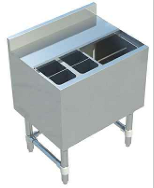 Sapphire Manufacturing SMIB-1824CP7 24" L Stainless Steel 7 Circuit Insulated Underbar Ice Bin