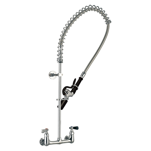 Sapphire Manufacturing TPRF-8 8" Centers Stainless Steel Backsplash and Wall Mount Tap Pre-Rinse Faucet