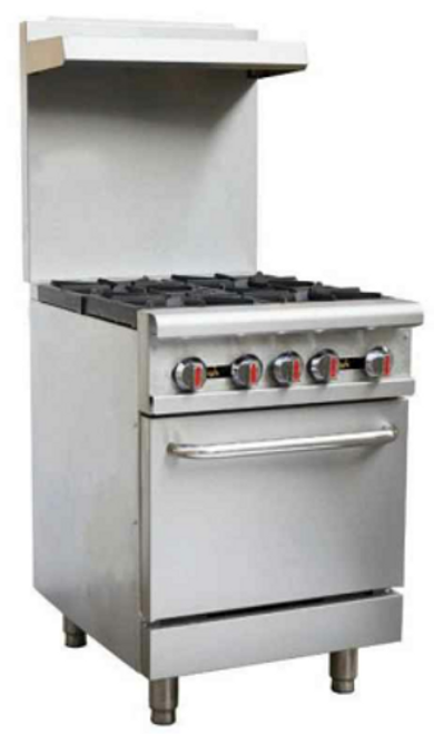 Sapphire Manufacturing SE-RA24-NG 24" W Stainless Steel Front Natural Gas Sapphire Restaurant Range - 151,000 BTU