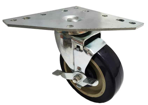 Sapphire Manufacturing SM-CS266 500 Lbs. Polyurethane 5" Wheel Multi Hole Triangular Plate Caster